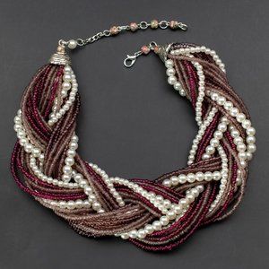 Statement purple collar necklace for women, accent chunky choker necklace